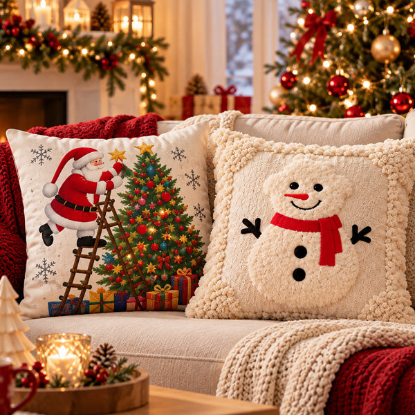 Fundas para Cojínes Navideñas 🎄🛋️☃️