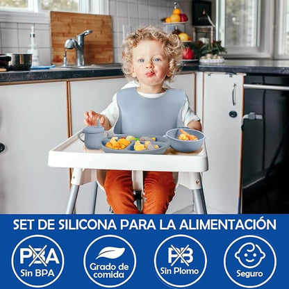 🍽️Set de vajilla de silicona para bebé👶