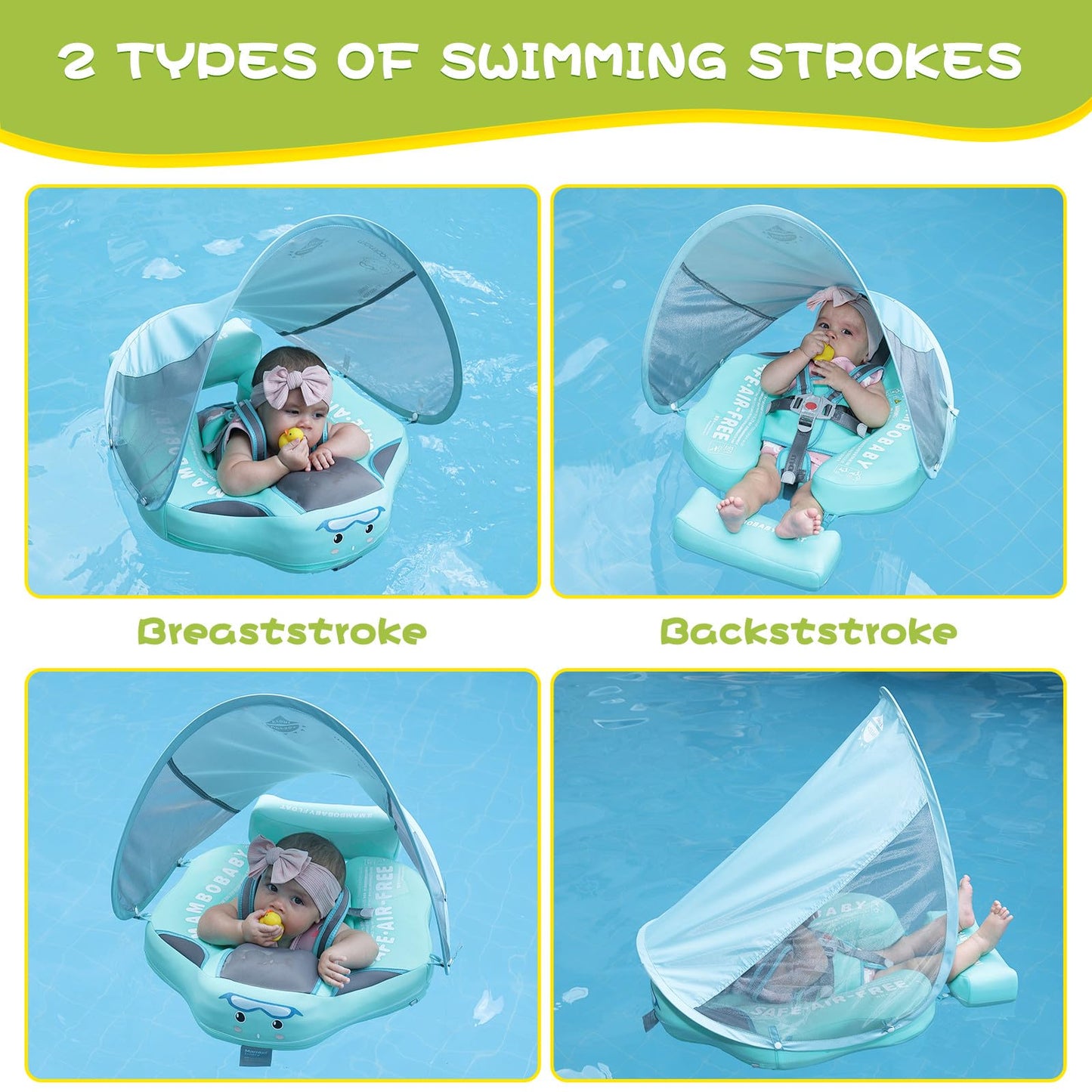 👶Flotador Baby Swim🛶Protege a tu bebé del sol mientras nada