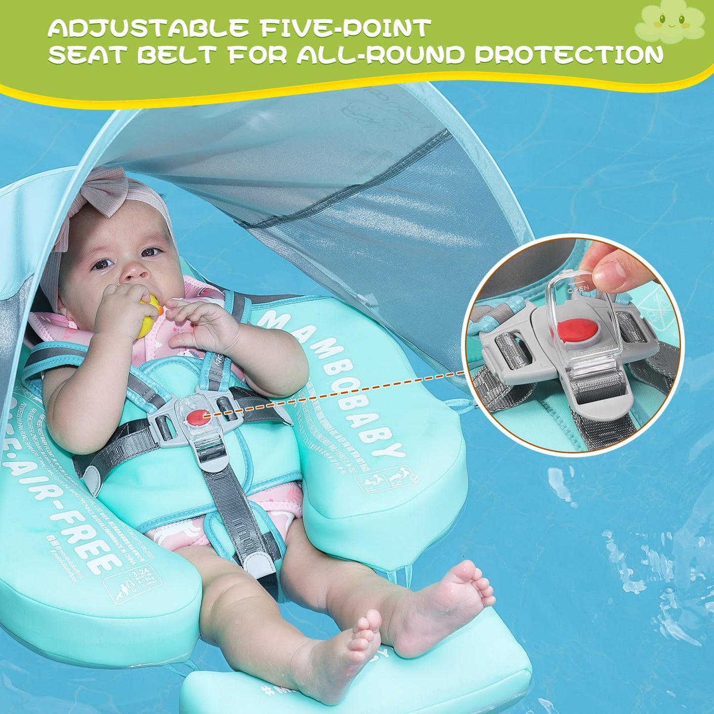 👶Flotador Baby Swim🛶Protege a tu bebé del sol mientras nada