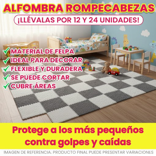 ALFOMBRA ROMPECABEZAS DE FELPA 🤩😱 ¡Llévalas en paquetes de 12 y 24 unidades!