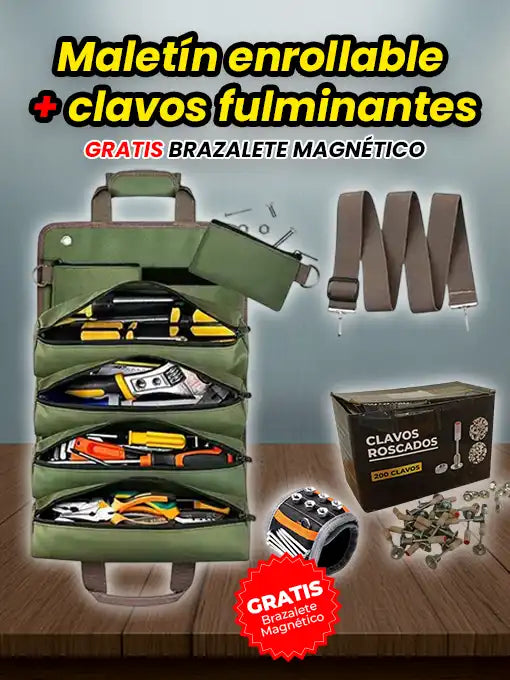 Maletín enrollable + 200 clavos fulminantes💥🤩