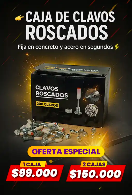 CAJA CON 200 CLAVOS ROSCADOS 👷🤩 ¡Atraviesa y atornilla sobre superficies!