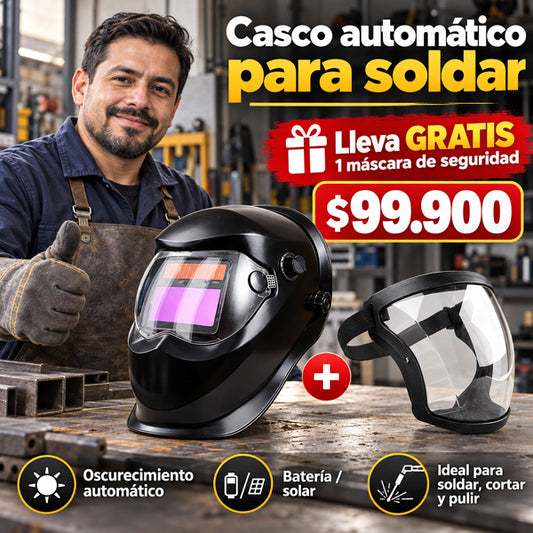 Casco automático para soldar + máscara de seguridad