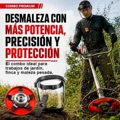 Combo Desmalezador 💪2 Cuchillas Desbrozadoras + 1 Máscara de Seguridad