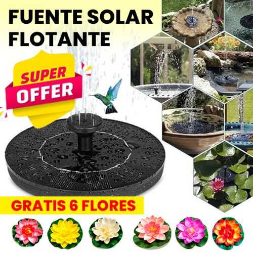 ⛲FUENTE DE AGUA SOLAR + 6 FLORES GRATIS🌸