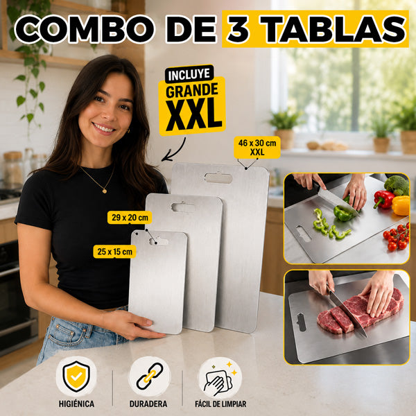 COMBO TABLAS DE COCINA ACERO INOXIDABLE 2026 🤩✔✨