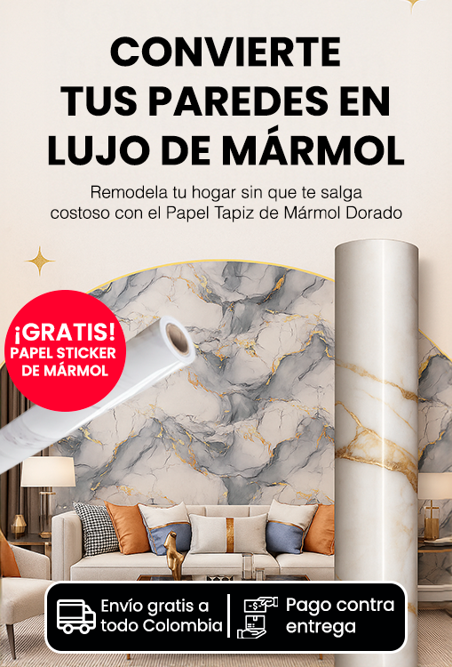 Papel Tapiz de Marmol dorado + Vinilo Marmolizado GRATIS 🤩🎉