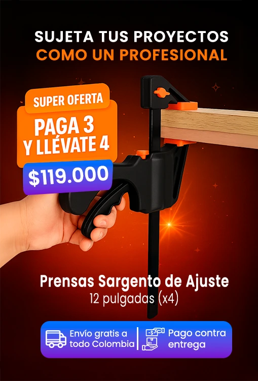 PROMO ESPECIAL: PAGA 3 Y LLÉVATE 4 PRENSAS SARGENTO AJUSTABLES 💥🛠️
