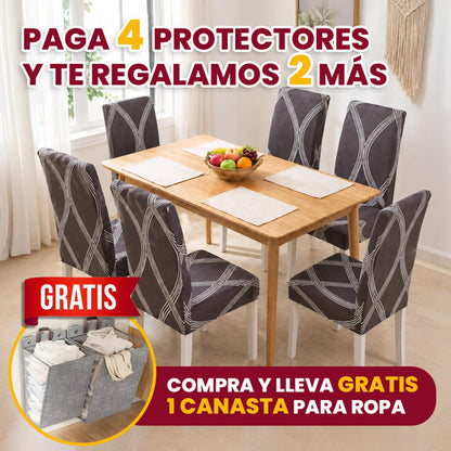 6 PROTECTORES PARA SILLAS ESTAMPADOS + 1 CANASTA GRATIS 🪑 🤩