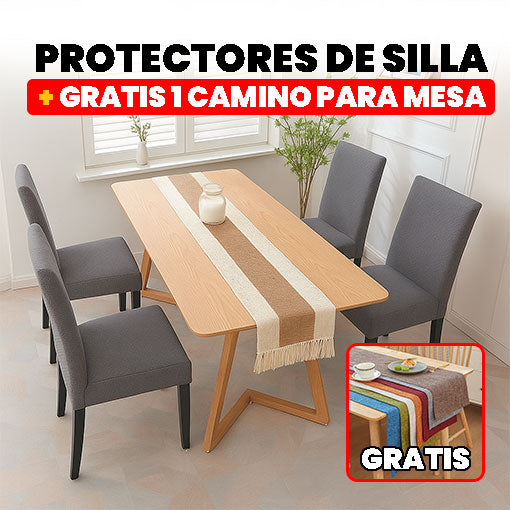 PROTECTORES DE SILLA + CAMINO PARA MESA GRATIS 🎁😍