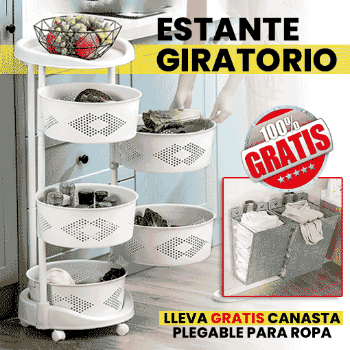ESTANTE GIRATORIO + CANASTA DE ROPA GRATIS 🤩😱